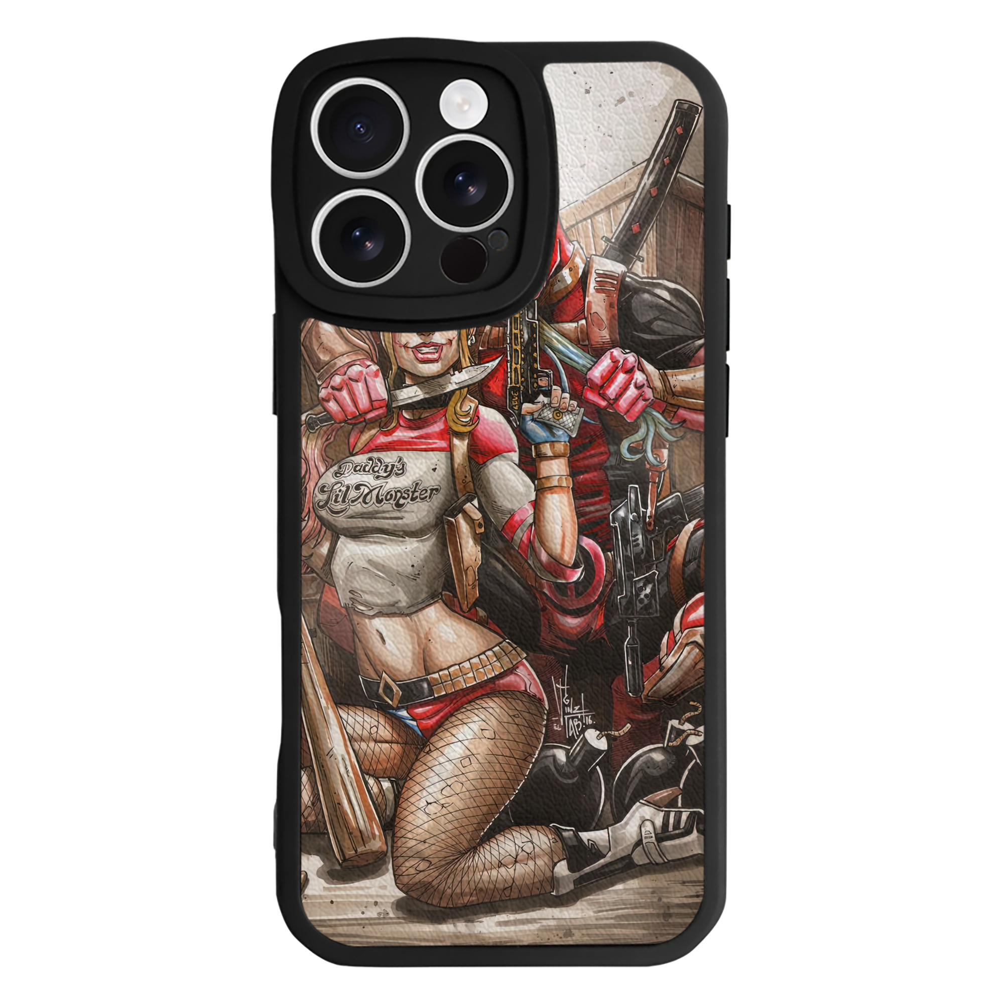 （画像用） Deadpool デッドプール 【iPhone 16シリーズ対応】シリコンスマホケース（レザー調） 材質：シリコン